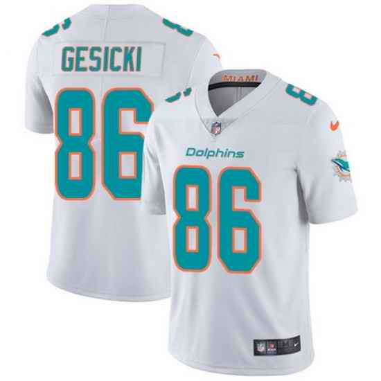 Nike Dolphins #86 Mike Gesicki White Mens Stitched NFL Vapor Untouchable Limited Jersey